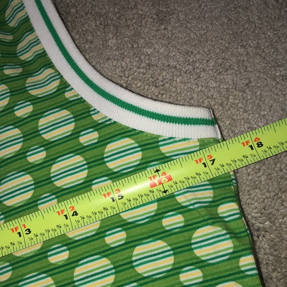 Liz Golf Sleeveless‎ Top Petite Small PS SP Green Dots Stripes - Picture 7 of 15